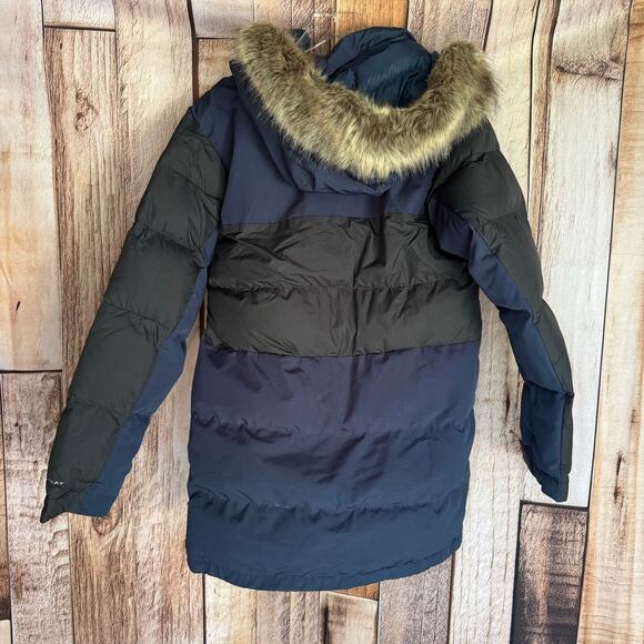 Columbia Jacket Marquam Peak Fusion Parka Small Navy Black Omni-Heat Ski Snow - Picture 2 of 8